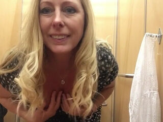Blonde MILF Squirts in Walmart Fitting Room