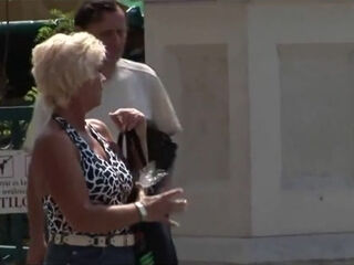 Yong boy picked up granny tourist for fucking