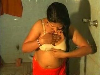 Chunky Indian amateur wife filmed in the shower room