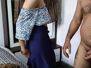 Cute Indian wife has sex with father-in-law in video