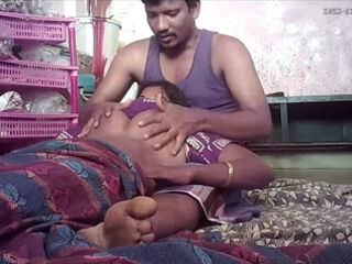 Tamil desi village house wife and housband kissing and romantic movement