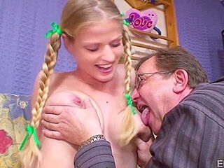 Older Man And 18yo Pigtailed Blonde Student 18+ - Hardcore Amateur Anal