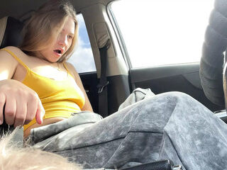 Public squirt in the car. Student cums with squirts!