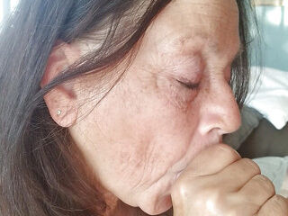 Perfect Wife! GILF Candi Annie Cum Swallowing MILF Strokes Cock Every Morning