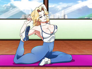 Sue's Yoga Practice ( Marvel ) - Blonde MILF Suck Big Cock ( Uncensored )