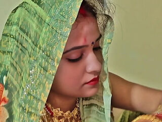 Indian newly married Wife On bedroom Clear dirty talking