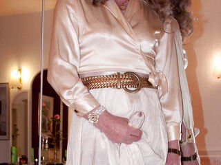 Public Posed In Smooth Sheer Silk & Shiny Nylon Stockings