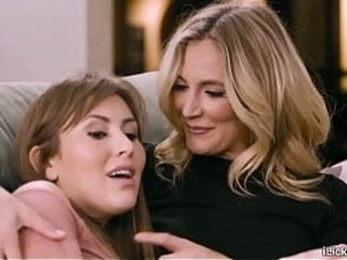 Lesbian stepdaughter convincing stepmom to try ass licking