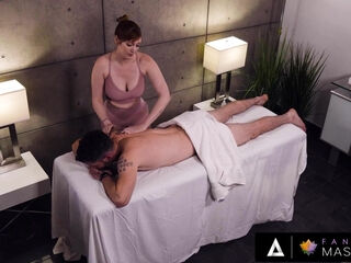 FANTASY MASSAGE - Hot Babe Valentina Nappi Gives A BJ And Handjob Under The Table During A Massage