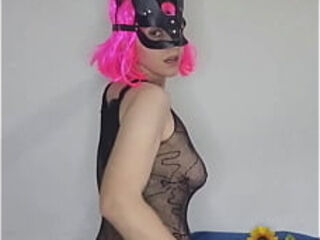 Savor my desire with my kitty mask and big tits