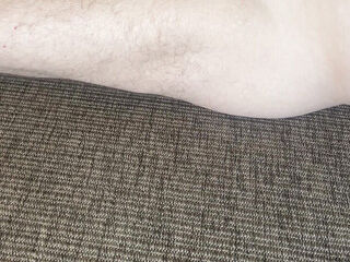 Standing footjob, no oil