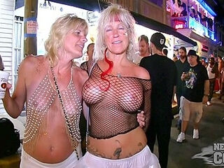 Beautiful Festival Girls Exposing Their Skin Halloween Street Party Fa