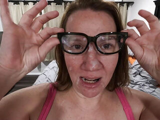 He interrupted my reading to fuck me and cum on my glasses