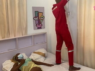 BLACK TECHNICIAN REPAIRS HORNY HOUSEWIFE PUSSY- PART 2. WATCH FULL PART IN RED ON 4K