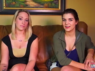 Horny Coed Friends Jennifer And Vicky Look For A Tasty Cum Halloween Treat!