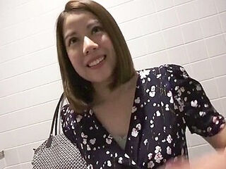 Japanese Woman With Big Breasts. She Gives A Blowjob Creampie Sex And Cums In Her Mouth In The Toilet. She Is Uncensored