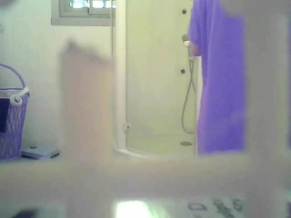 my slim mature mother spied in bathroom