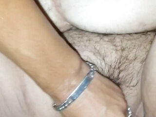 Different occasions where I masturbate my wife's fat and hairy pussy until it squirts
