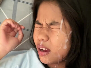 CUMPILATION #1 The best facial on a 18 years old Asian