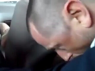 Old-Young Blowjob in a Taxi