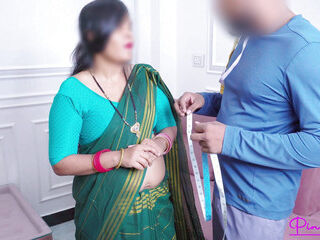 Tailor Master (Darji) Touches my Boobs- Bhabhi gets fucked in Saree by Tailor after Measurement and Lots of Cum on Bigg ass.